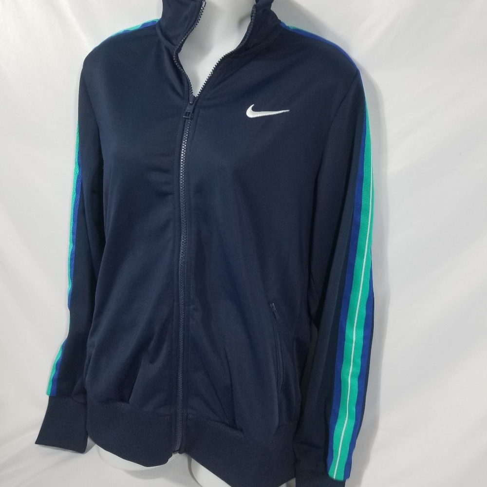 Navy and Teal Nike Full Zip Track Jacket Sz Large